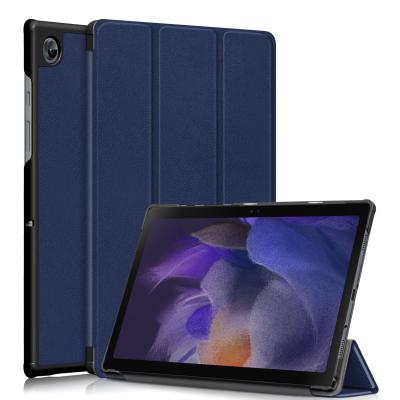 China Ultra Thin Leather PU Tablet Cover Case For Samsung Galaxy Tab A8 2022 SM-X200/X205 Triple Stand Flip Case for sale