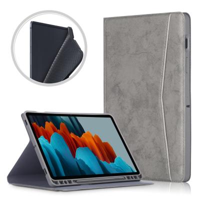 China Two Ways Support Samsung Galaxy Tab S7 11 inch SM-T870 Business Tablet Leather Case For S7 Tag SM-T875 TPU Shell Leather Case Soft for sale