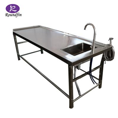 China Roundfin Hospital Use Human and Animal Mortuary Autopsy Mortuary Table Simple Roundfin Autopsy Dissection Table for sale