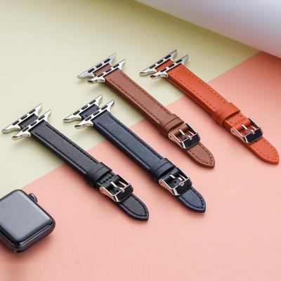 China Leather Fashion Leather Watch Band For Apple Watch 7/6/5/4/3/SE Quickly Released Women Leather Watch Band for sale