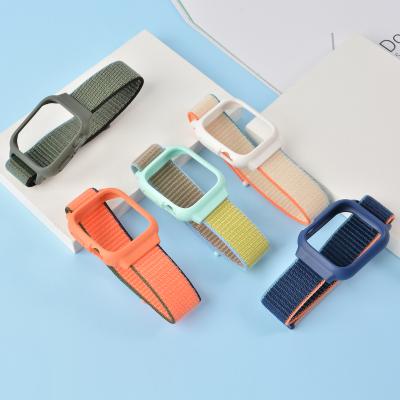 China Fabric All In One Nylon Watch Band With TPU Case For Apple Watch 1/3/4/5/6/7/SE 38/40/41 mm 42/44/45 Smart Watch Band And Case millimeter for sale