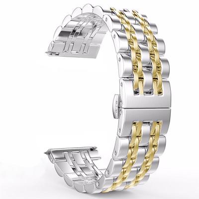 China 2021 HOT New Stainless Steel For Samsung Galaxy Watch Strap Stainless Steel Watch Bands 20mm/22mm With 7 Beads Stainless Steel Strap for sale