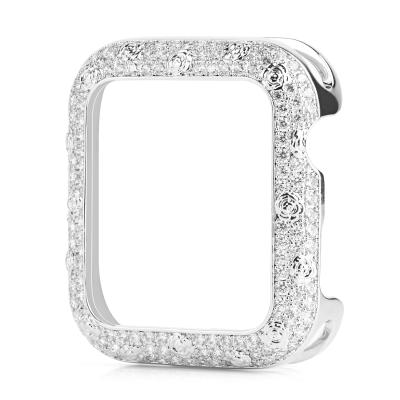 China Smart Watch Double Rows Diamond-encrusted Protective Watch Case For Apple Watch for sale