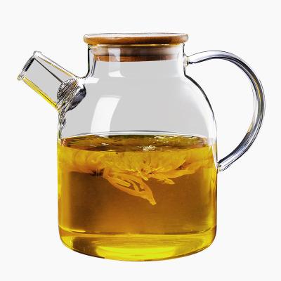 China New Style Hand Blow 1800ml Borosilicate Glass Water Carafe High Sustainable High And Glass Teapot Glass for sale