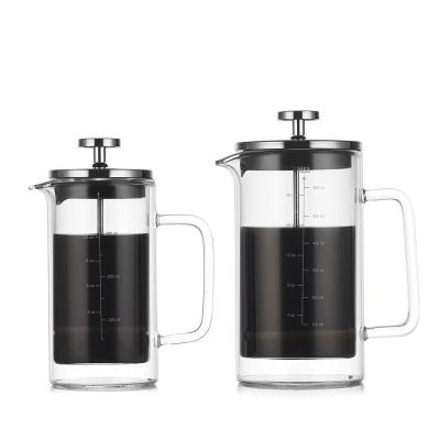 China 600ML Borosilicate Glass Coffee Pot Coffee Maker Viable Durable Heat Resistant French Press for sale