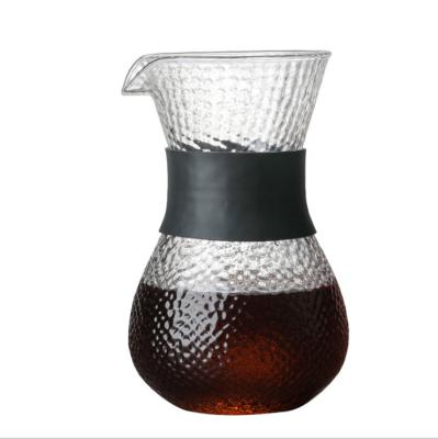 China Viable Wholesale Handmade Coffee Pot 400ml 600ml High Borosilicate Glass Heat Resistance Glass Coffee Teapot for sale