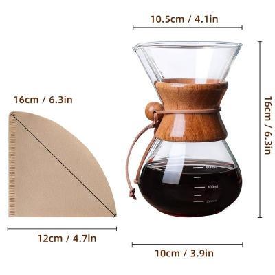 China Wholesale 400ml 600ml 800ml 1000ml High Borosilicate Glass Coffee Sustainable Heat Resistant Pot Customized for sale