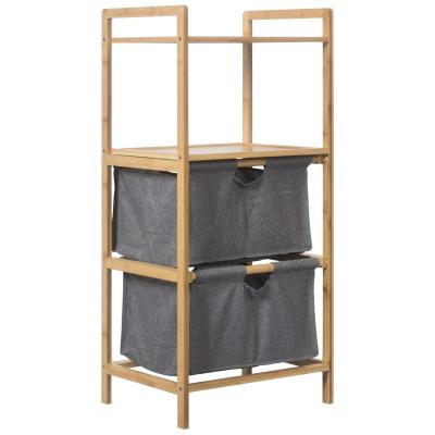 China Casual Inexpensive Pull-Out Design Bamboo Storage Laundry Basket Laundry Hamper for sale