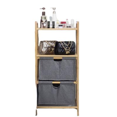 China Customized Casual Natural Color Bamboo Clothes Racks Bamboo Laundry Hamper Basket for sale