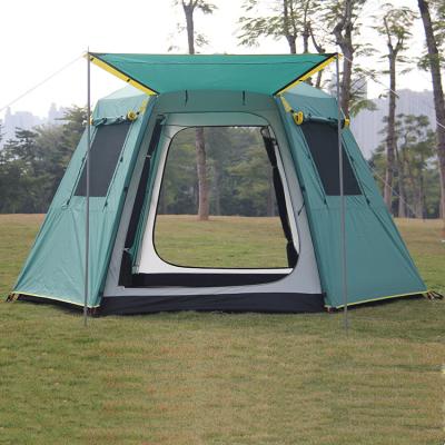 China Extended type outdoor waterproof instant hexagon family automatic camping tents for 4 person for sale