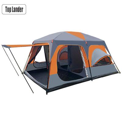 China Extended Type 8 Person 2 Bedrooms PU Coated Polyester Oxford Large Family Altitude Folding Fishing Shelter Tent for sale