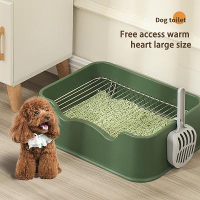 China Factory Manufacture Viable Wholesale Customized Easy To Clean Portable Indoor Pet Dog Training Toilet With Stainless Steel Net Holder for sale