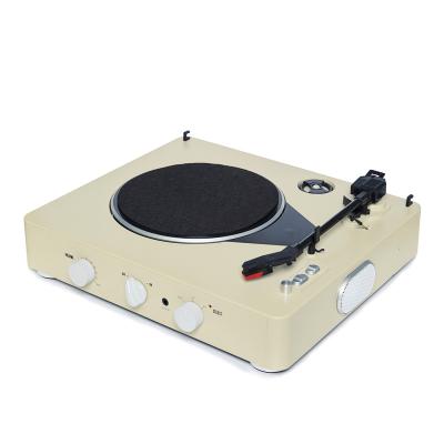 China Turntable playing/aux. in /aux /pitch/Bluetooth factory OEM ODM 3 speed BlackTurntable vintage player built in aux speakers. in AUX cream. of OUT/Bluetoth /Eaphone/3 *2w for sale