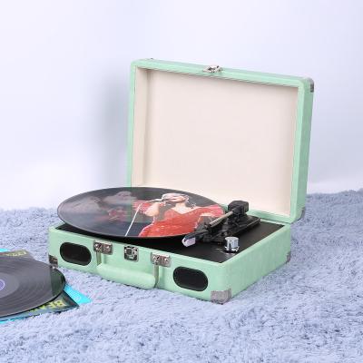 China Turntable turntable turntable, 3 speed record player case with built in line aux input. RCA speakers for sale