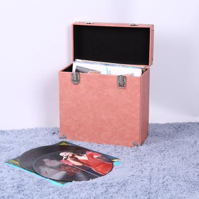 China Victrola Retro Vintage Leather Vinyl Leather Record Storage Carry Case For 45+ Records (Dust/Scratch Free) - Pink-12Inch for sale