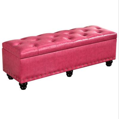 China Hot Selling Wholesale Living Room Storage VISON Sofa Storage PU Leather Ottoman Chair For Bedroom for sale