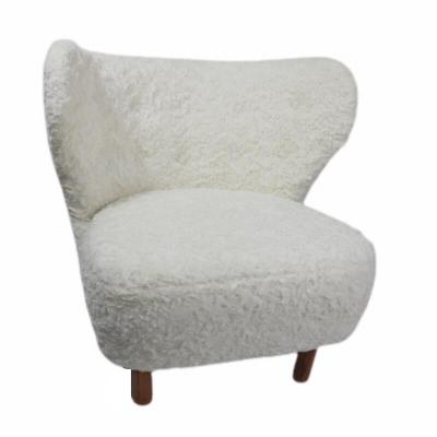 China Comfortable High Quality White Soft Plush Teddy Armchair Modern Simple Living Room Chairs Furniture Sofa for sale