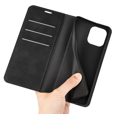 China Shockproof Magnetic Leather Flip Feeling Skin Wallet Cell Phone Case Cover Shockproof For iphone 14 pro max for sale