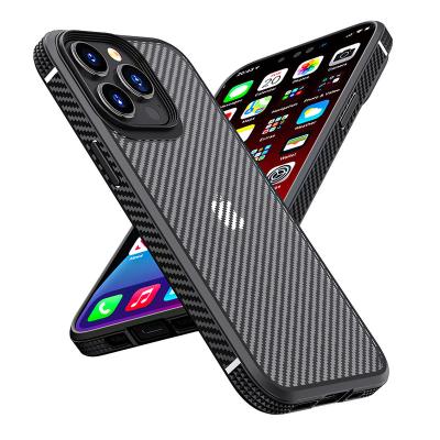 China New Shockproof Carbon Fiber Textured Back Panel Led Phone Case For iphone 13 Mini Pro Max Cell Phone Case for sale