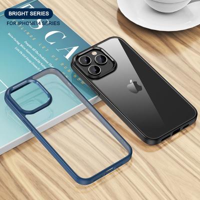 China 2022 New Hot Selling TPU Soft Edge PC Motherboard Shockproof Transparent Cell Phone Filter Frames For iphone 14 pro max case phone cases for sale