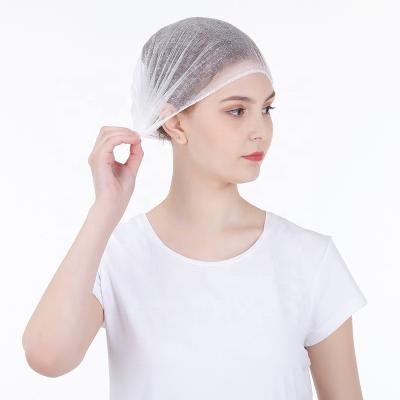 China Fast Food Nonwoven Restaurant Serving Use Staple Crowd Hat Disposable Standard PP Nonwoven White Hair Hats for sale