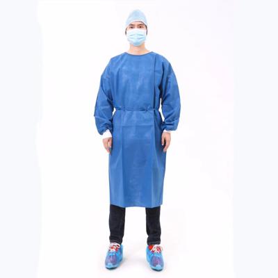 China Disposable Waterproof Nonwoven Elastic Cuff Long Sleeve Isolation Gown Lab Coveralls Apron for sale