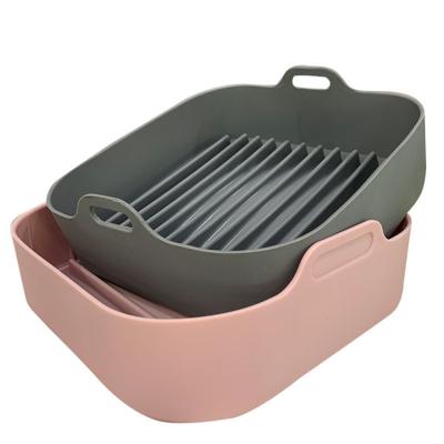 China Viable Silicone Air Fryer Accessories Air Fryer Set Reusable Silicone Airfryer Basket Trays for sale