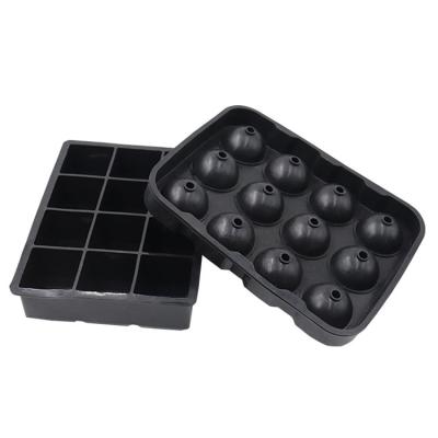 China Viable BPA Free Silicone Ice Cube Trays Ice Ball Free Maker Big Square Molds for sale