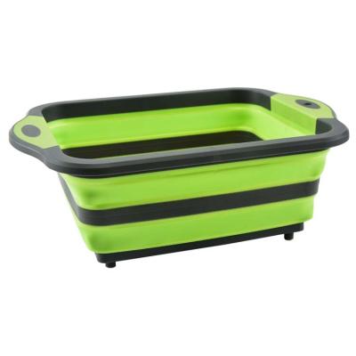 China Workable Factory Folding Cutting Board Silicone Kitchen Sink Strainer Basket for sale