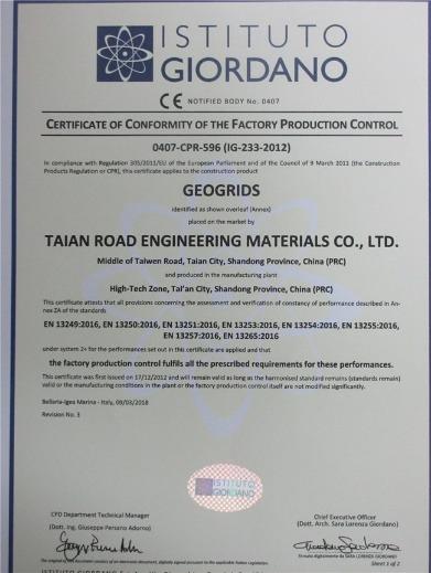 CE - Taian Road Engineering Materials Co., Ltd.