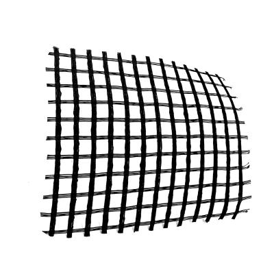 China 70-70kN Industrial PET Black Polyester Biaxial Tensar Geogrid For Road Construction for sale