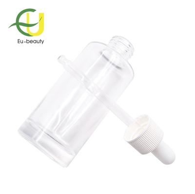 China Skin Care White Unbreakable Bubble Bath Glass Water Bottle With 18/415 Plastic White Dropper for sale