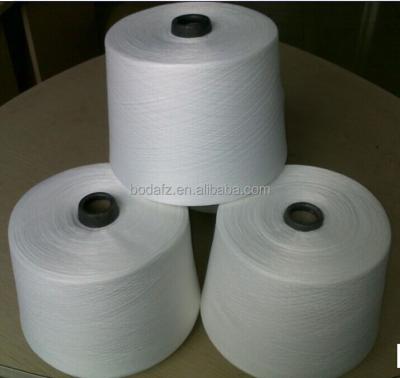 China Anti-bacteria 100% raw white polyester yarn. China textiles manufacturer 50s/2 polyester spun yarn on paper cone for sewing thread in china for sale