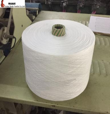 China Anti-bacteria factory sale Ne30s spun virgin polyester/porcelain quality yarn 302 303 raw white for sale