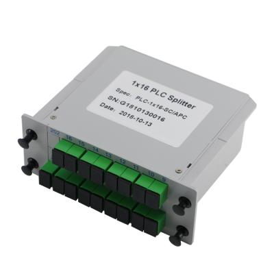 China ODF Insert Type 1*2 1*4 1*8 1*16 1*32 PLC Splitter With SC/APC Connectors Blade Package Type PLC for sale