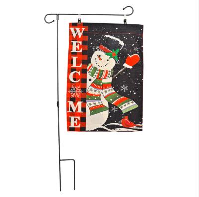 China 2021 Healthcare Institutes Custom Design Snowman Gnome Elf Digitally Printed Double Sided Christmas Garden Flag for sale