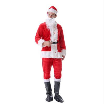 China Wholesale High-end Luxury Thick Santa Suit Christmas Santa Claus Christamas Dress Costume For Men Women Adult Costume for sale