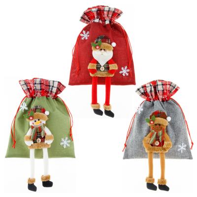 China Handbag Santa Claus Snowman Gift Bags Christmas Home Decor Christmas Gift Hand Held Candy Sack Creative Xmas Bags for Decorating Supplies for sale