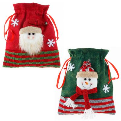 China New Gift Christmas Felt Christmas Gift Bag Santa Claus Snowman Cartoon Decoration Apple Envelope Box Drawstring Christmas Bag Retro for sale