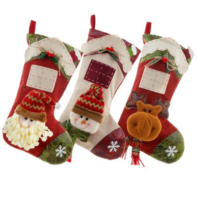 China Christmast Ornament RTS Factory Customized DIY Decorative Burlap Christmas Stocking Elf Event Party Supplies for sale