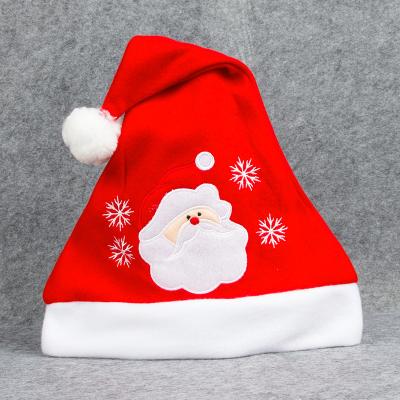 China Chirstmas Decor New Arrivals 2021 New Arrivals Flannel Red Embroidery Santa Claus Kids Adult Christmas Hat for sale