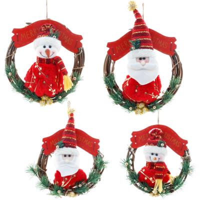 China Home Hanging Garland Decorative Christmas Santa Christamas Decoration Christmas Rattan Pendants Party Decor for sale