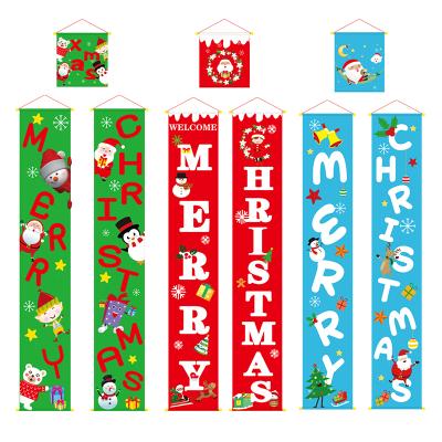 China Christmast Ornament Ready To Ship Merry Christmas Banner Porch Sign Indoor Outdoor Christmas Banner for sale