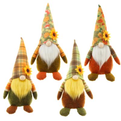 China Autumn Dwarf Autumn Gnomes Plush Amazon Warm Sunflower Harvest Day Thanksgiving Day Gift Stand Gnomes for sale