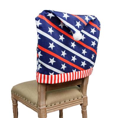 China New Jacquard Design Polyester Spandex Printed Durable Home Hotel Dining Chair Cover For Independence Day Decoration for sale