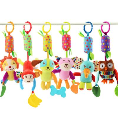 China Musical Develop Children Hearing Ability Animal Rattle Teether Newborn Baby Gift Sets Plush Rattle Toy for sale