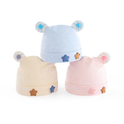 China Factory Supplier Brand New Breathable Newborn Baby 95% Cotton 5% Spandex Knitted Boy Hats for sale