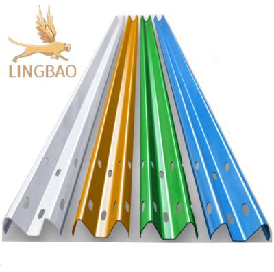 China Multicolor Sprayed Roadway Corrugated Guardrail Beam Safety W Beam for sale