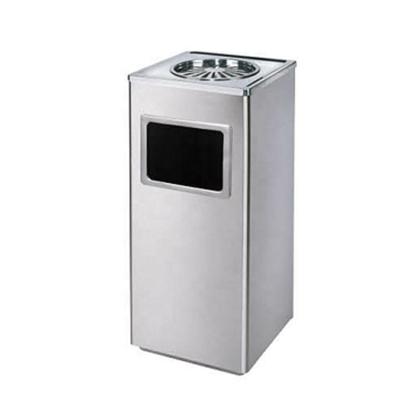 China Airport Sustainable Waste Project Large 3 Compartment Stainless Steel Recycling Bin Stainless Steel Commercial Recycle Bin for sale