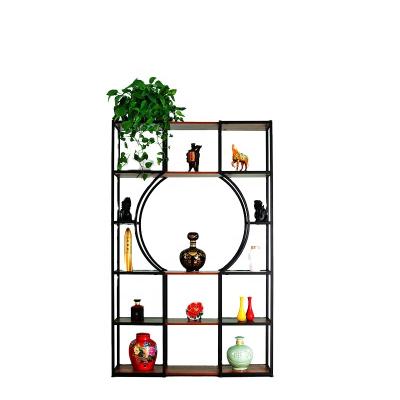 China Nordic Large Wall Freestanding Black Shelf Rack Modern Stored Designer Metal Attic Loft Position Interior Home Furniture for sale